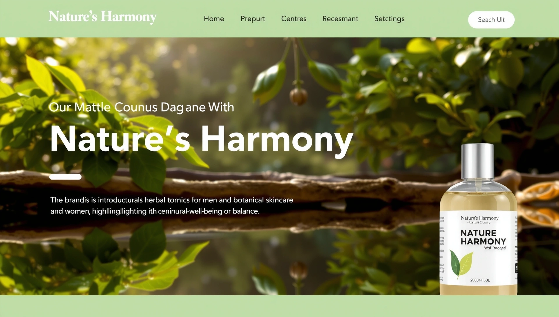 A serene natural landscape with gentle light, featuring subtle herbs and flowers, symbolizing natural well-being.